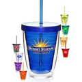 12 Oz. Econo Double Wall Acrylic Tumblers With Lid And Straw